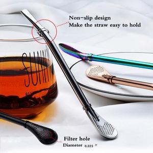 Bombilla de Acero Inoxidable de 155 mm de Alta Calidad con Cuchara Filtrante Reutilizable para Té <span class=keywords><strong>Yerba</strong></span> Mate Accesorios de Bar Nuevo para Uso Comercial y Alimentario - Product Image 4