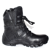Bottes tactiques personnalisées de qualité pour le personnel de sécurité des hommes noir Combat Zip Respirant Mesh Durable Rubber pour une utilisation toute l'année