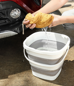 Portable rond carré pliant en plastique Camp plage sable pli seau poisson pliable 10l eau vadrouille seau pliable - Product Image 1