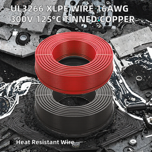 Fil électrique en cuivre étamé toronné isolé XLPE UL3266 16AWG haute performance 300V 125°C pour chauffage haute température - Product Image 2