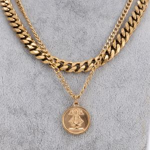 Cadena Cubana Miami Chapada en Oro para Mujer, Nuevo Diseño de Cadena para Hombre, Venta Directa de Fábrica, Joyería de Acero Inoxidable - Product Image 1