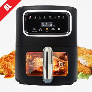 Entrega Rápida 8L 1300W Touch Screen Air Fryer Cozinha Appliance Smart Deep Fritadeira Forno