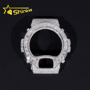 Gioielli Hip Hop in Argento Sterling 925, Completamente Tempestati di Diamanti Moissanite VVS, Cassa DW6900, Lunetta per Orologio in Moissanite - Product Image 1