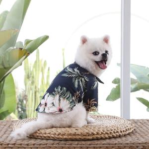Polo imprimé <span class=keywords><strong>chien</strong></span> de haute qualité en gros été Style hawaïen avec fleurs mignon chiot tissu - Product Image 6