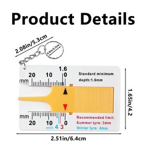 Xách tay 0-20 mét lốp Tread đo chiều sâu lốp Cai Trị lốp Tread Checker cho xe tải xe máy phạm vi - Product Image 2