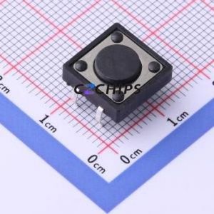 YTS1B0012ABT00 Tactile Switch Through hole Component (THT) Switch 2.5N 12mm 12mm 4.3mm - Product Image 1