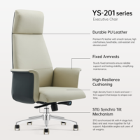 Chaise de bureau AODA en aluminium noir et blanc avec appui-tête et accoudoirs en cuir PU, chaise de bureau exécutive inclinable réglable