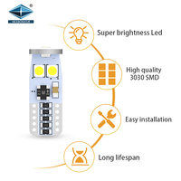 BJ-Luz Led Universal para coche, 6000K, 3030, 6SMD, 194, W5W, T10, 5W5, 12V, 24V