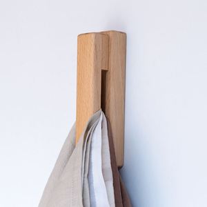 Solid Wood Adhesive <b>Hooks</b> Wall-Mounted Storage Rack for Coats Hats Clothes in Bedroom Handmade Wooden Display <b>Shelf</b> - Product Image 3