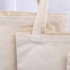 बहु आकार कस्टम मुद्रण लोगो इको अनुकूल पुनः प्रयोज्य रिक्त कपास कैनवास खरीदारी बैग