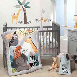 Infant Toddler Nursery Baby Bedding Sets Includes Cartoon <b>Quilt</b> Fitted Crib Sheet Crib Skirt - Product Image 1