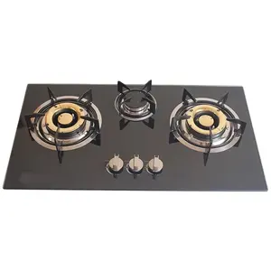 ใหม่ Cooktops 3 Burner สีฟ้าที่ดีที่สุดในเชิงพาณิชย์เปลวไฟเตายืนกระทะก๊าซ