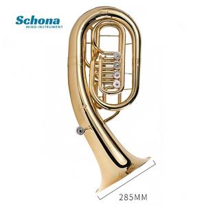<span class=keywords><strong>Euphonium</strong></span> en Si bémol à <span class=keywords><strong>4</strong></span> clés plates, corps en laiton jaune, finition laquée or et <span class=keywords><strong>pistons</strong></span> en acier inoxydable pour orchestres scolaires - Product Image 2