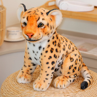 Simulation transfrontalière jaune léopard Lynx Bobcat jouets en peluche Figurines en peluche coussins poupées en peluche
