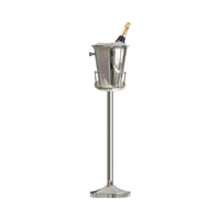 Seau à glace portable moderne en acier inoxydable 3-5L, support martelé, refroidisseur à vin haut pour fêtes, accessoires de bar, barbecue, motif floral argenté