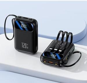 Portable 20000MAH Li-Polymer <b>Battery</b> Fast Charging Power Bank with Built-in <b>Cables</b> LED Display 37W PD Outdoor Charger - Product Image 3