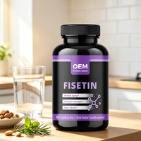 Capsules d'antioxydant Fisetin à base d'extrait naturel d'arbre fumé, OEM/ODM personnalisées, 120 unités, complément pour la longévité et un vieillissement sain