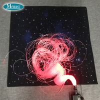 Tapis en fibre optique à ciel étoilé rechargeable avec capteur de mouvement, diamètre 95 cm, activé par le toucher, tapis sensoriel LED à fibres optiques, tapis étoilé
