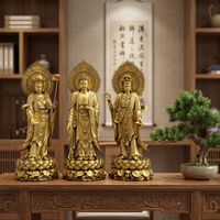 Trois statues de Bouddha sacrées occidentales, fabriquées à la main, usine de statues de Bouddha chinoises, vente en gros