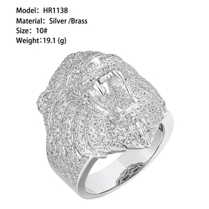 <span class=keywords><strong>Anello</strong></span> Grande <span class=keywords><strong>con</strong></span> Moissanite a Forma di Testa di <span class=keywords><strong>Leone</strong></span>, Gioiello Hip Hop Placcato Oro Bianco in Argento 925 <span class=keywords><strong>con</strong></span> Certificato - Product Image 5