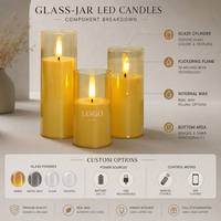 Bougies Pilier LED Sans Flamme en Cire de Paraffine pour Anniversaire, Mariage et Décoration Intérieure