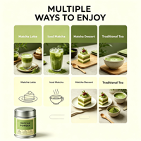 Fournisseur d'usine, marque privée, poudre de matcha cérémonielle 30g 50g 100g, boîtes de matcha, poudre de matcha
