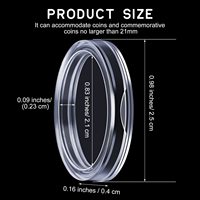 Porte-monnaie HCT-21mm 100 pièces clair rond commémoratif Capsules de pièce de monnaie en plastique étui pour Collection de barres d'argent