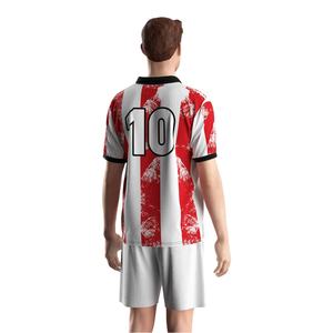 Conjuntos de Uniformes de Fútbol con Corte Atlético y Costuras Profesionales, Camiseta de Fútbol con Diseño Retro a Rayas, Esencial para Clubes - Product Image 4