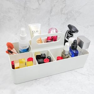 Plastic Portable Makeup Organizer Caddy Tote Divided Basket Bin with Handle <b>Tool</b> <b>Storage</b> Basket - Product Image 5
