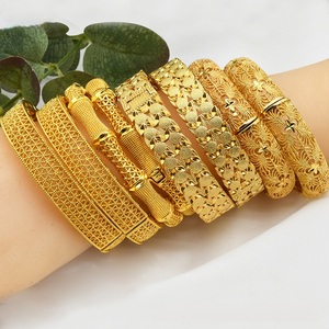 Offre spéciale Vente en gros Bijoux de Dubaï Bracelet de mariage en plaqué or 24 carats indien de luxe pour femme - Product Image 1