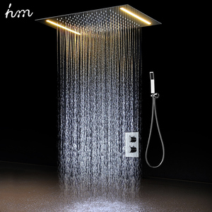 <span class=keywords><strong>Douche</strong></span> LED pour salle de bain 360*500mm, tête de <span class=keywords><strong>douche</strong></span> carrée encastrée avec jets de massage pour le corps - Product Image 1