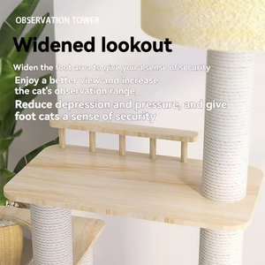 Lusso moderno gatto albero torre di legno Pet casa con struttura arrampicata lettiera modello animale contemporaneo Scratcher House per gatti - Product Image 4