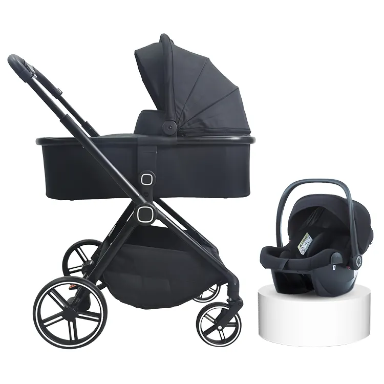 Sistema di viaggio Trio OEM 3-in-1, passeggino a piega rapida con seggiolino e base per auto, seggiolino auto e passeggino Combo | Calla/grigio