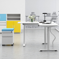 Bureau d'angle moderne OMNI, bureau debout anti-basculement avec contrôleur de mémoire, hauteur réglable
