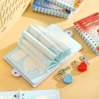 Cuadernos de Espiral Mini de Cuero/PVC con Hojas Sueltas, Set de Papelería, Regalo para el Día del Niño con Diseño de Dibujos Animados