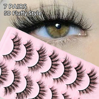Faux cils 5D effet œil de chat, en vison synthétique, bouclés et volumineux, style désordonné et frisé, doux et très demandés