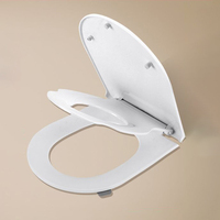 Couvre-siège de toilette universel en PP haute densité en forme de U, robuste, à fermeture douce et anti-choc, pour projets hôteliers