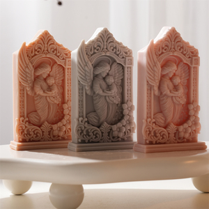 <span class=keywords><strong>Moule</strong></span> en silicone <span class=keywords><strong>pour</strong></span> bougie en cire de soja, figurine en plâtre, décoration en résine, motif <span class=keywords><strong>ange</strong></span> gardien mère et bébé - Product Image 2