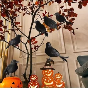3 uds cuervos artificiales <span class=keywords><strong>de</strong></span> Halloween, estatuas pequeñas <span class=keywords><strong>de</strong></span> Halloween, decoraciones <span class=keywords><strong>de</strong></span> <span class=keywords><strong>cuervo</strong></span> negro, decoración <span class=keywords><strong>de</strong></span> terror <span class=keywords><strong>de</strong></span> <span class=keywords><strong>casa</strong></span> embrujada <span class=keywords><strong>de</strong></span> Halloween - Product Image 5