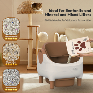 Elecpet Smart Autoclean Schepje Anti Spatten Anti Anti-Aanbakje Invoer Kattenbak Met Wifi Afstandsbediening App Bediening Voor Huisdieren Kittens - Product Image 4