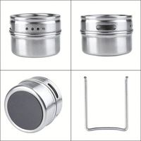 Pot de stockage de poivre magnétique en acier inoxydable en gros, ensemble de contenants à condiments personnalisés, ensemble de pots à épices