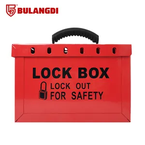 Kotak kunci gagang baja hitam portabel dengan 12 gembok untuk pemosisian BLDT01-01 pengunci tagout kunci pengaman