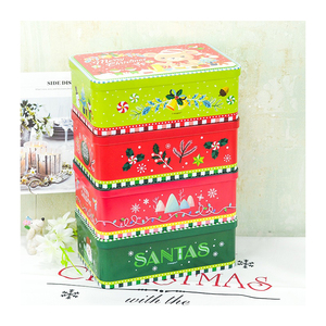 OEM tùy chỉnh kim loại vuông món quà giáng sinh tin bánh hộp Biscuit có thể hình vuông lớn kim loại tin Hộp Tùy chỉnh dập nổi hộp thiếc - Product Image 5