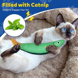 Suministros para mascotas Juguetes para mascotas Pescado Suave Durable Interactivo Gato Kicker Juguetes Forma de pez Hierba gatera Masticar Movimiento interactivo Juguete - Product Image 4