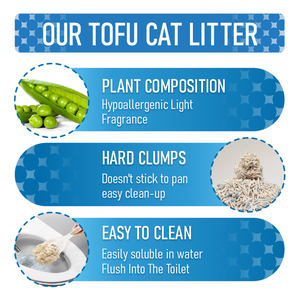 Litière pour chat en tofu personnalisée avec formule désodorisante et antiseptique et <span class=keywords><strong>action</strong></span> de compactation rapide - Product Image 3