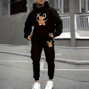 Ensemble T-shirt et pantalon surdimensionné personnalisé en coton polyester imprimé imperméable à séchage rapide, poids lourd, streetwear d'hiver - Product Image 4