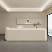 Comptoir d'accueil de bureau de luxe Bureau de réception blanc moderne pour salon de beauté Hôtel Banque