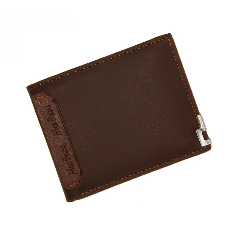 Ready To Ship Personality Wholesale Stylish Casual Credit Card Wallet Man PU Leather Waterproof Small Short Coffee Case For Men