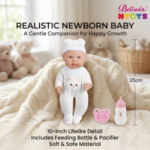 Muñecas Bebé Reborn Realistas de Vinilo de 10 Pulgadas para Niños, Juguetes de Bebé Recién Nacido, Muñecas Reborn para Juego de Imitación - Product Image 4