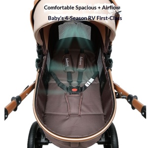 Poussette bébé en métal tout-terrain pliable, amortissante, bidirectionnelle, pour nouveau-né, position assise et allongée - Product Image 5